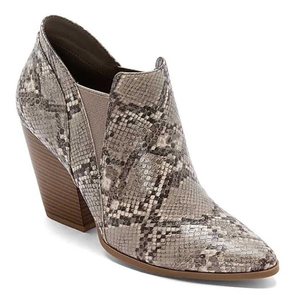 A.N.A Ullman Chelsea Snakeskin Ankle Booties
